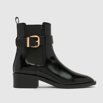 schuh Black Cadie Buckle Chelsea Womens Boots