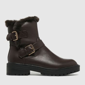 schuh brown aubrey fur biker boots schuh brown aubrey fur biker boots