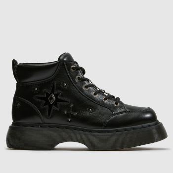 Dr Martens Black Buzz 6 Eye Boot Womens Boots