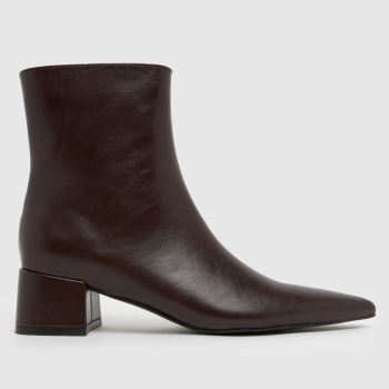 schuh Burgundy Bridgit Block Point Womens Boots