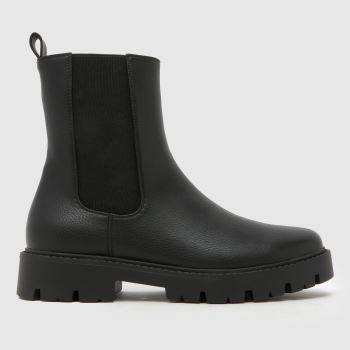 schuh Black Atlanta Chunky Chelsea Womens Boots