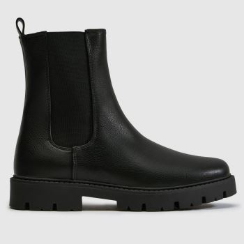 schuh Black Wide Fit Atlanta Chelsea Womens Boots
