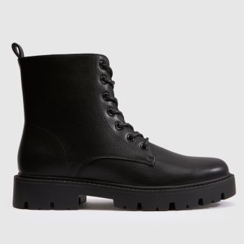 schuh Black Ashleigh Chunky Lace Up Womens Boots