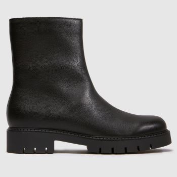 schuh Black Chic Leather Ankle Boot Womens Boots