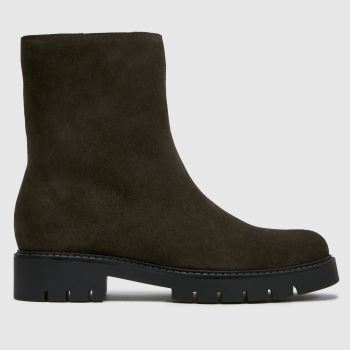 schuh Grey Chic Leather Ankle Boot Womens Boots