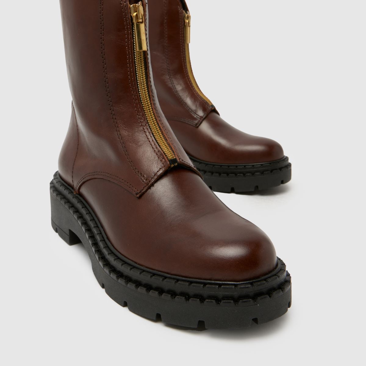 schuh Amber Leather Zip in Brown schuh Amber Leather Zip 4