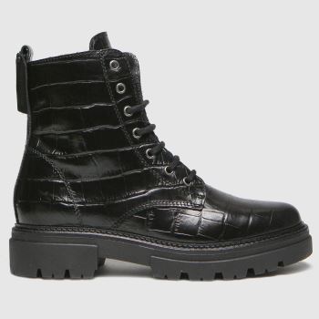 schuh black arabella croc leather lace up boots schuh black arabella croc leather lace up boots