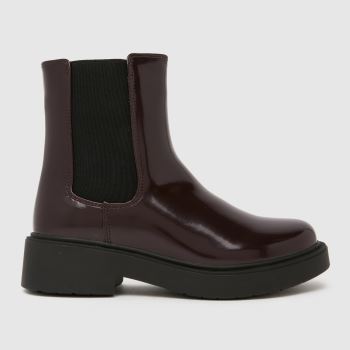 schuh Burgundy Wide Fit Amia Chelsea Womens Boots