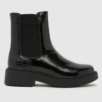 schuh Black Wide Fit Amia Chelsea Womens Boots