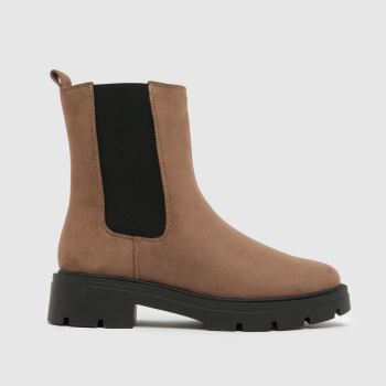 schuh Taupe Abbie Chunky Chelsea Womens Boots