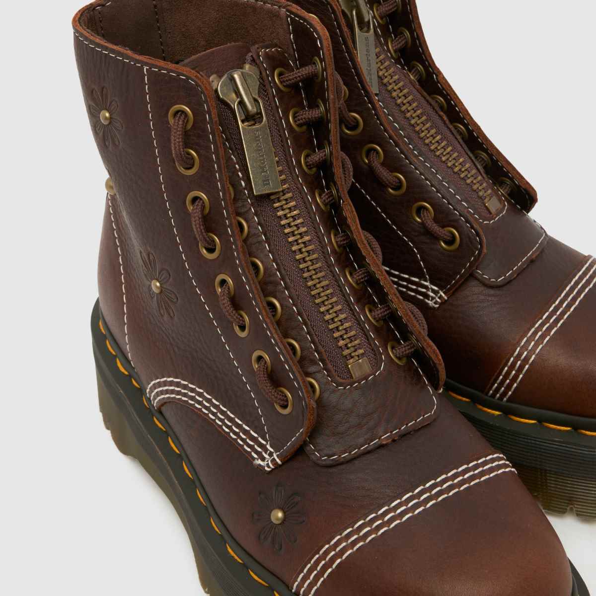 Womens Brown Dr Martens Sinclair Flower Boots | schuh
