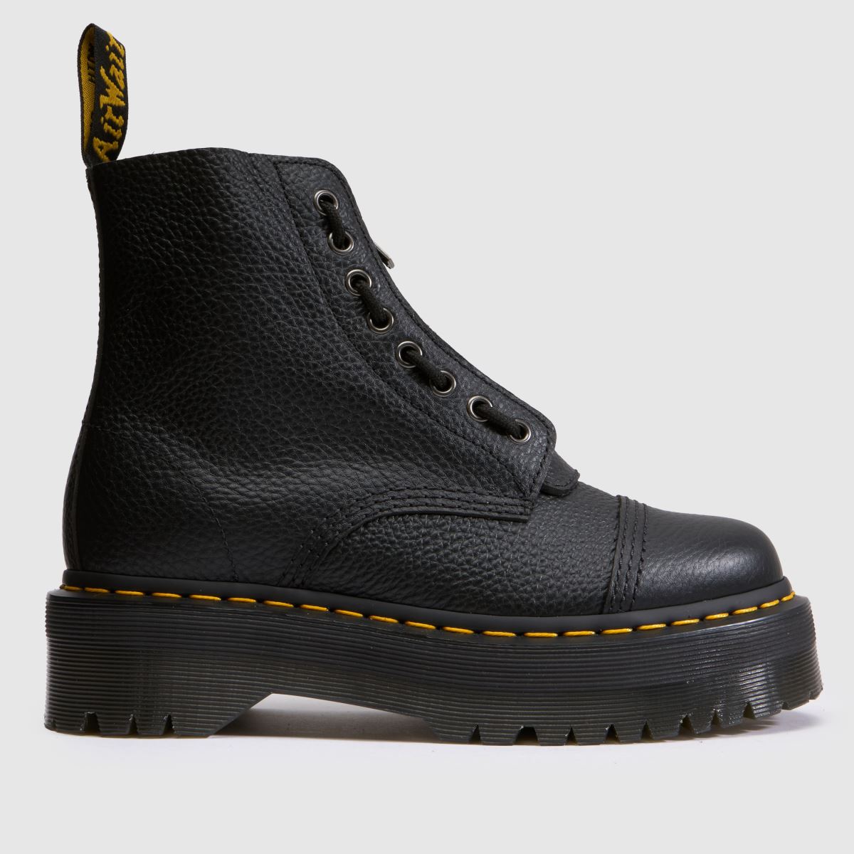 Dr Martens Sinclair Soft Leather Platform Boots, Black, Size 8, Women