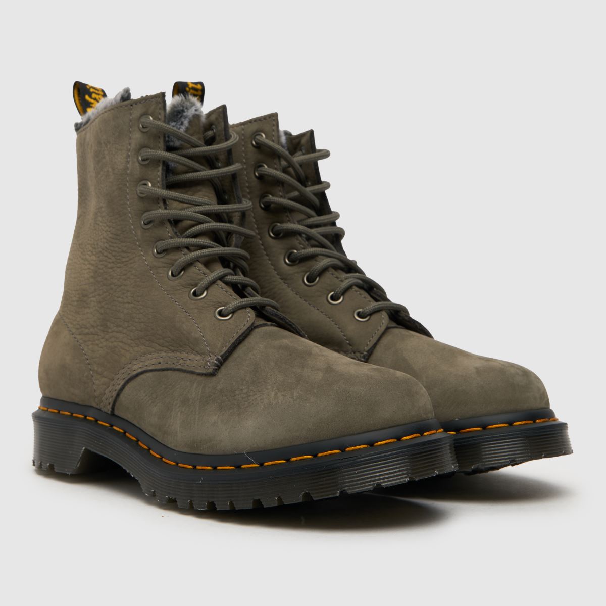 Womens Grey Dr Martens 1460 Serena Fur Lined Boots | schuh