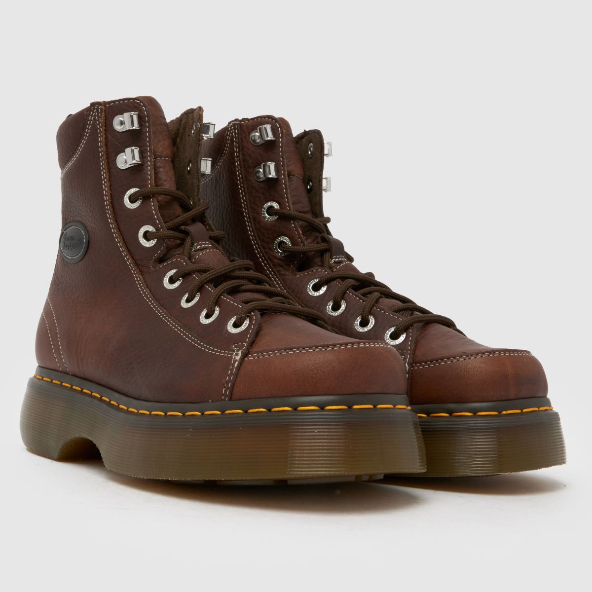 Womens Dark Brown Dr Martens Buzz 8 Eye Boots | schuh