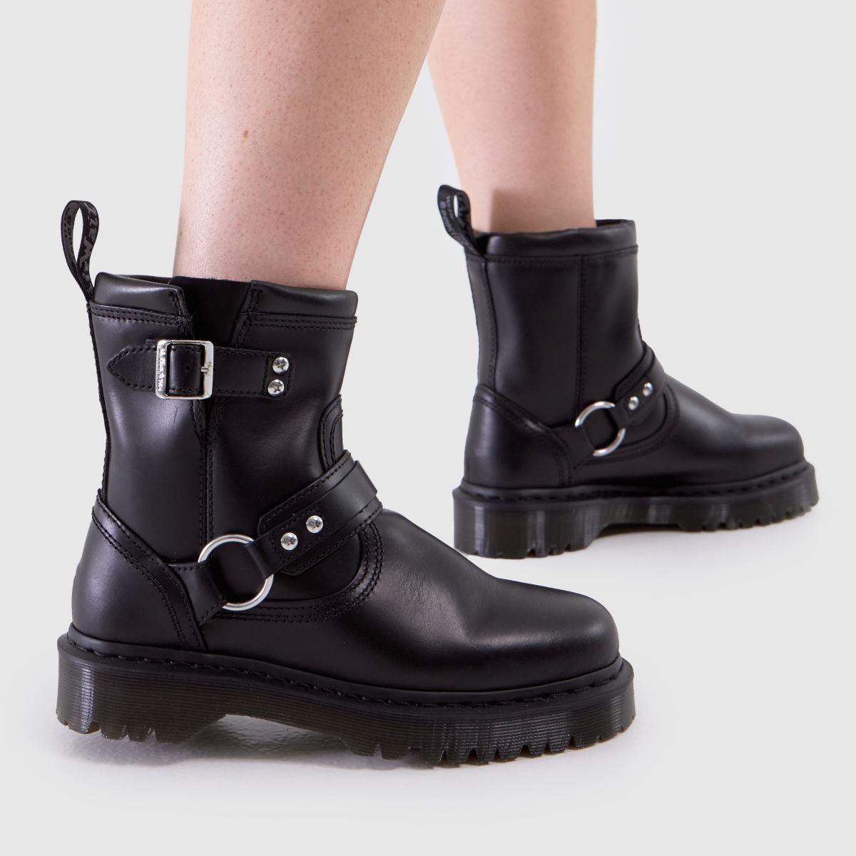 Womens Black Dr Martens Anistone Harness Boots | schuh