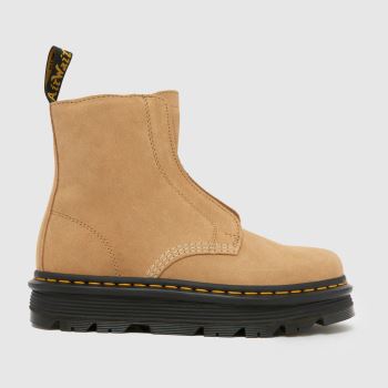 Dr Martens Tan Zebzag Laceless Womens Boots