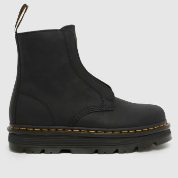 Dr Martens Black Zebzag Laceless Womens Boots