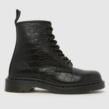 Dr Martens Black 1460 Croco Womens Boots