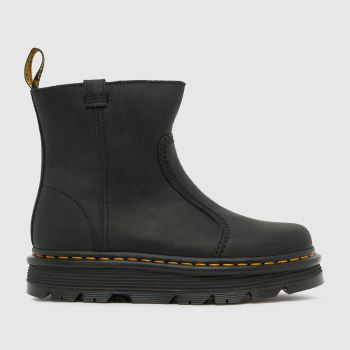 Dr Martens Black Zebzag Rigger Womens Boots