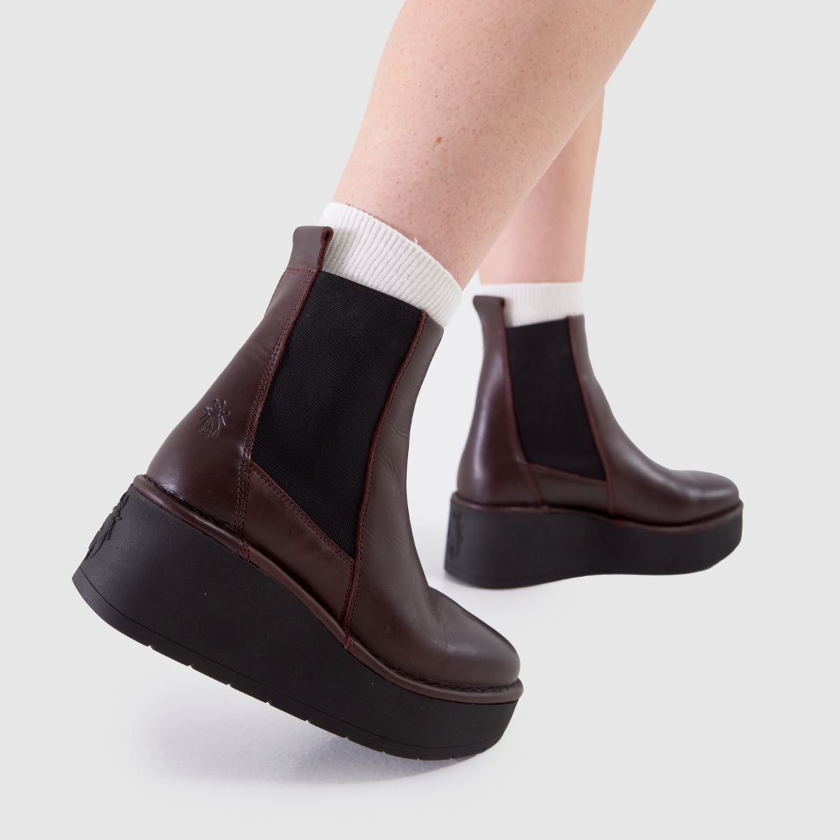 Fly London Hagu Platform Chelsea in Burgundy Fly London Hagu Platform Chelsea 8