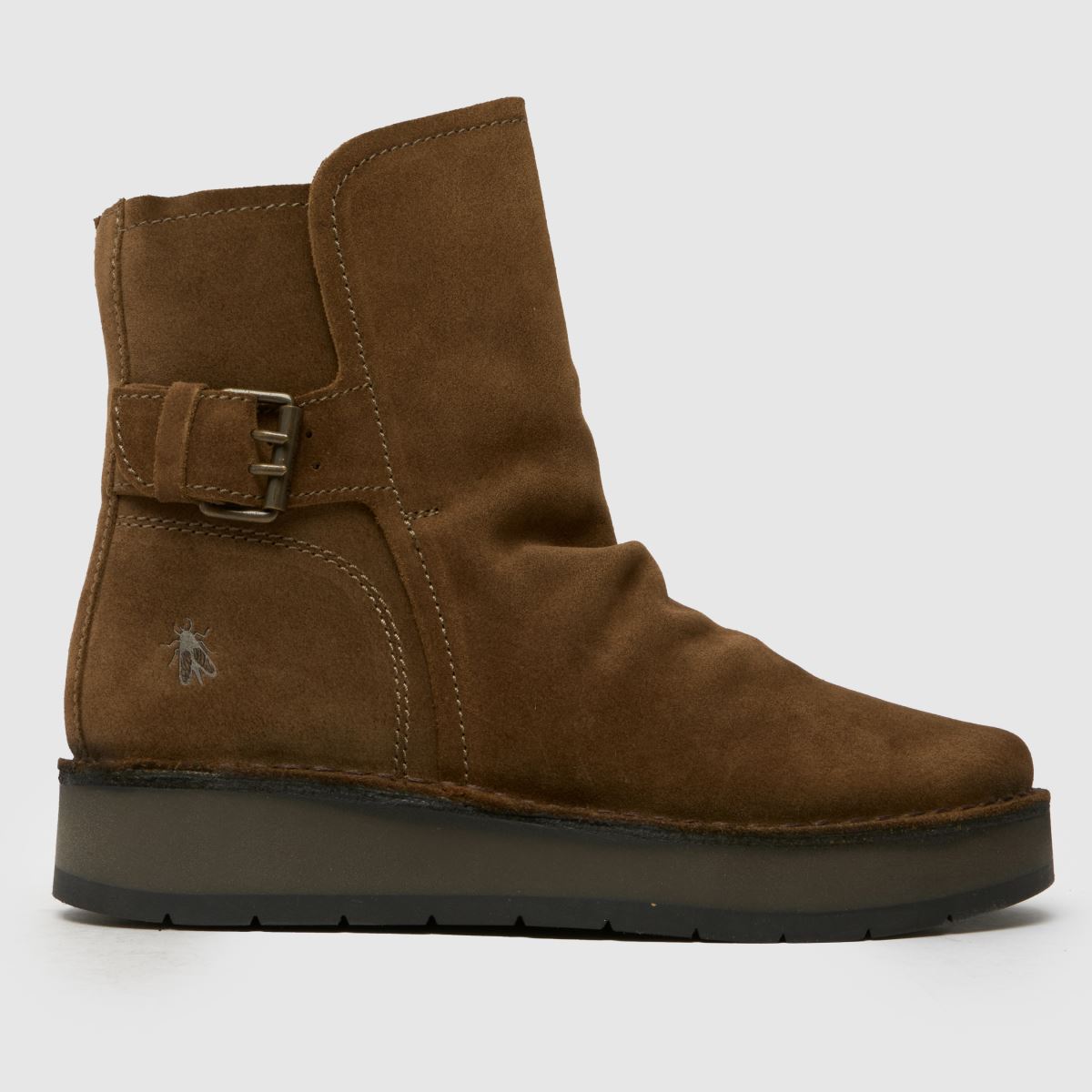 Fly London Rogi Ruched Boots in Brown