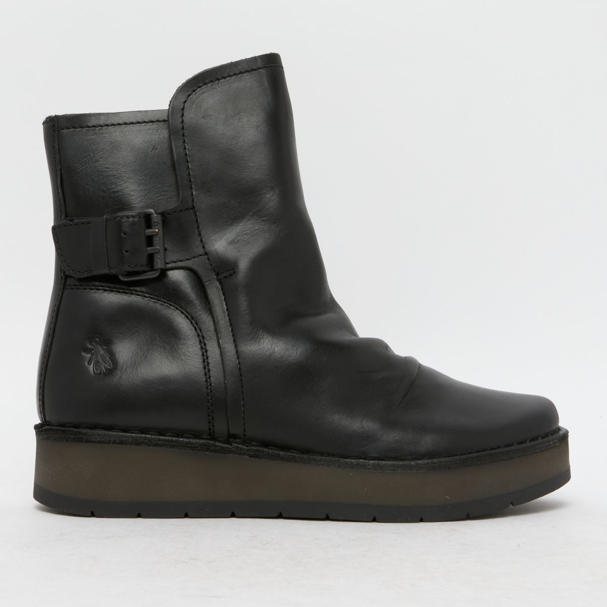 Fly London Rogi Ruched Boots in Black
