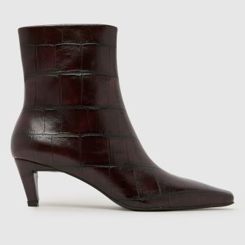 schuh Weinrot Brooklyn Kitten Heel Damen Boots