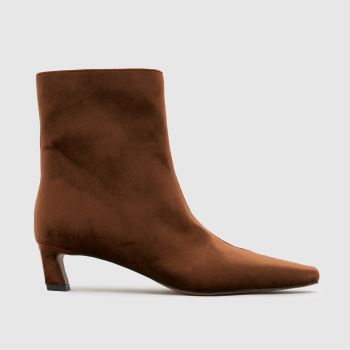 schuh Tan Bexley Kitten Heel Womens Boots