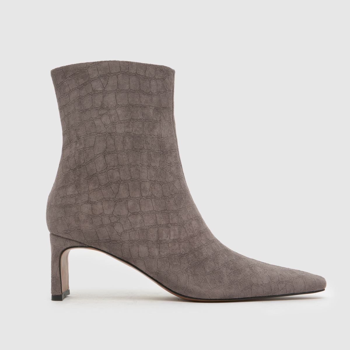 schuh Bethal Set Back Heel Boots in Grey