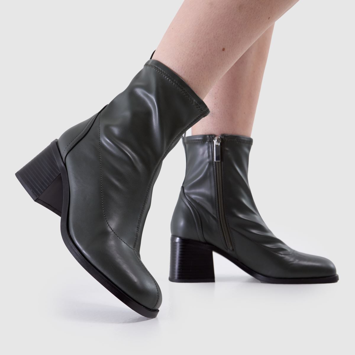 schuh Wide Fit Brie Sock in Dark Green schuh Brie Sock 8