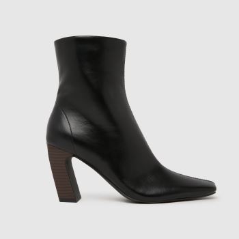schuh Black Bryson Stack Heel Womens Boots