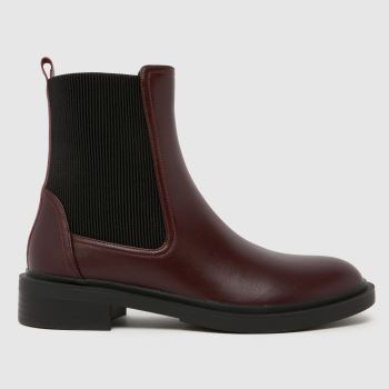 schuh Burgundy Astrid Leather Chelsea Womens Boots
