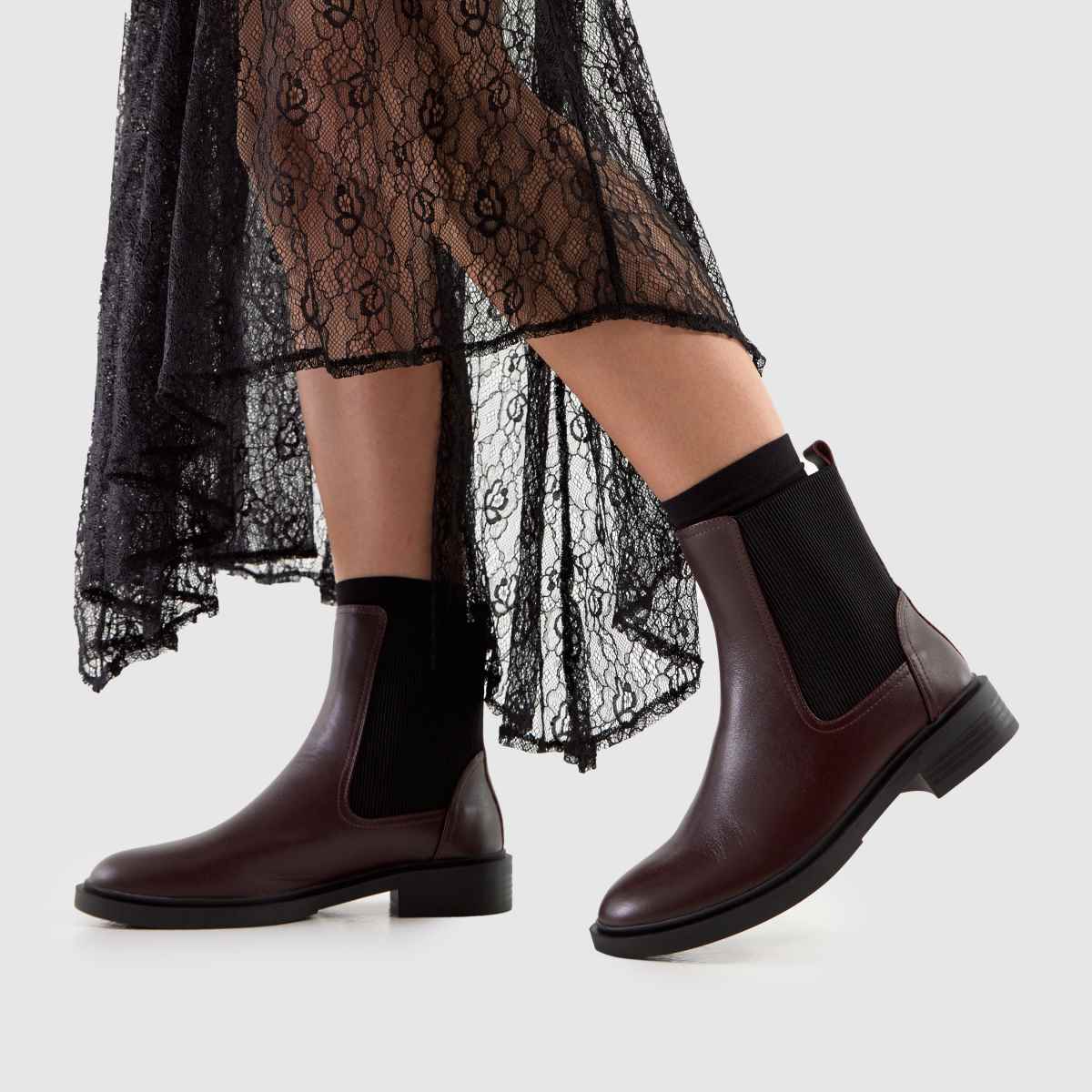 Damen schuh Weinrot Astrid Leather Chelsea Boots schuh Astrid Leather Chelsea 8