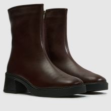 schuh Beauty Square Toe Chunky Boot in Burgundy schuh Beauty Square Toe Chunky Boot,2 of 4