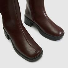 schuh Beauty Square Toe Chunky Boot in Burgundy schuh Beauty Square Toe Chunky Boot,3 of 4