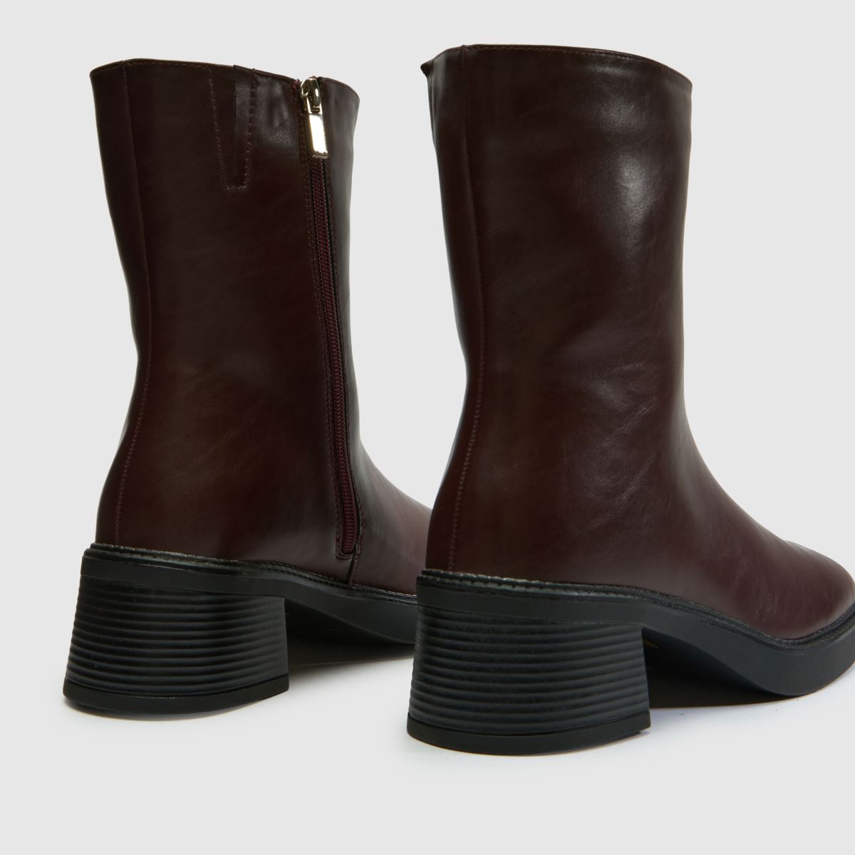 schuh Beauty Square Toe Chunky Boot in Burgundy schuh Beauty Square Toe Chunky Boot 7