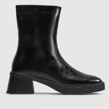 schuh Black Beauty Square Toe Chunky Womens Boots