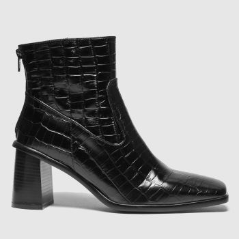 schuh black bobby square toe leather boots schuh black bobby square toe leather boots