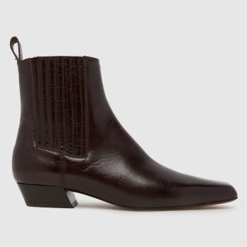 schuh Brown Cova Leather Chelsea Womens Boots