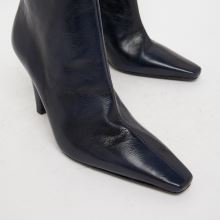schuh Brunelle Leather Heeled Boot in Navy schuh Brunelle Leather Heeled Boot,3 of 4