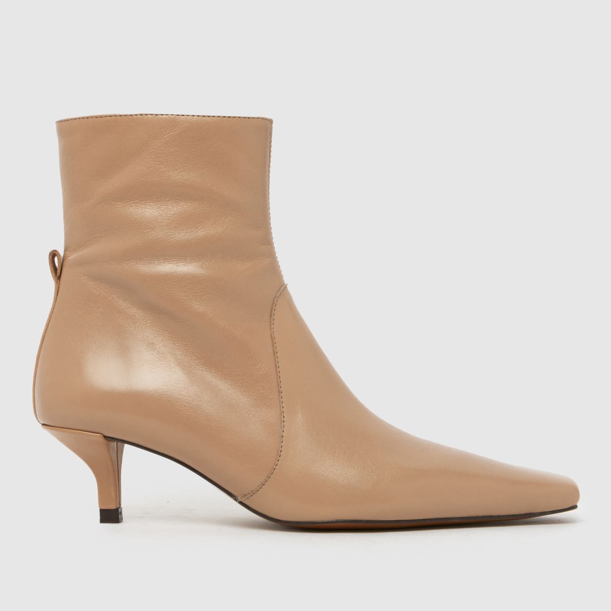 Click to view product details and reviews for Schuh Bowden Leather Heeled Boots In Natural.