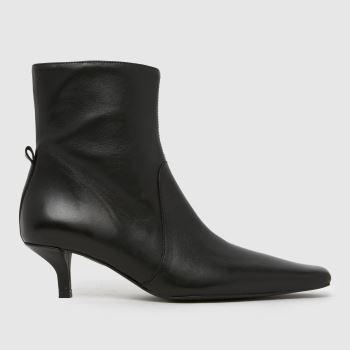 schuh Black Bowden Leather Heeled Womens Boots