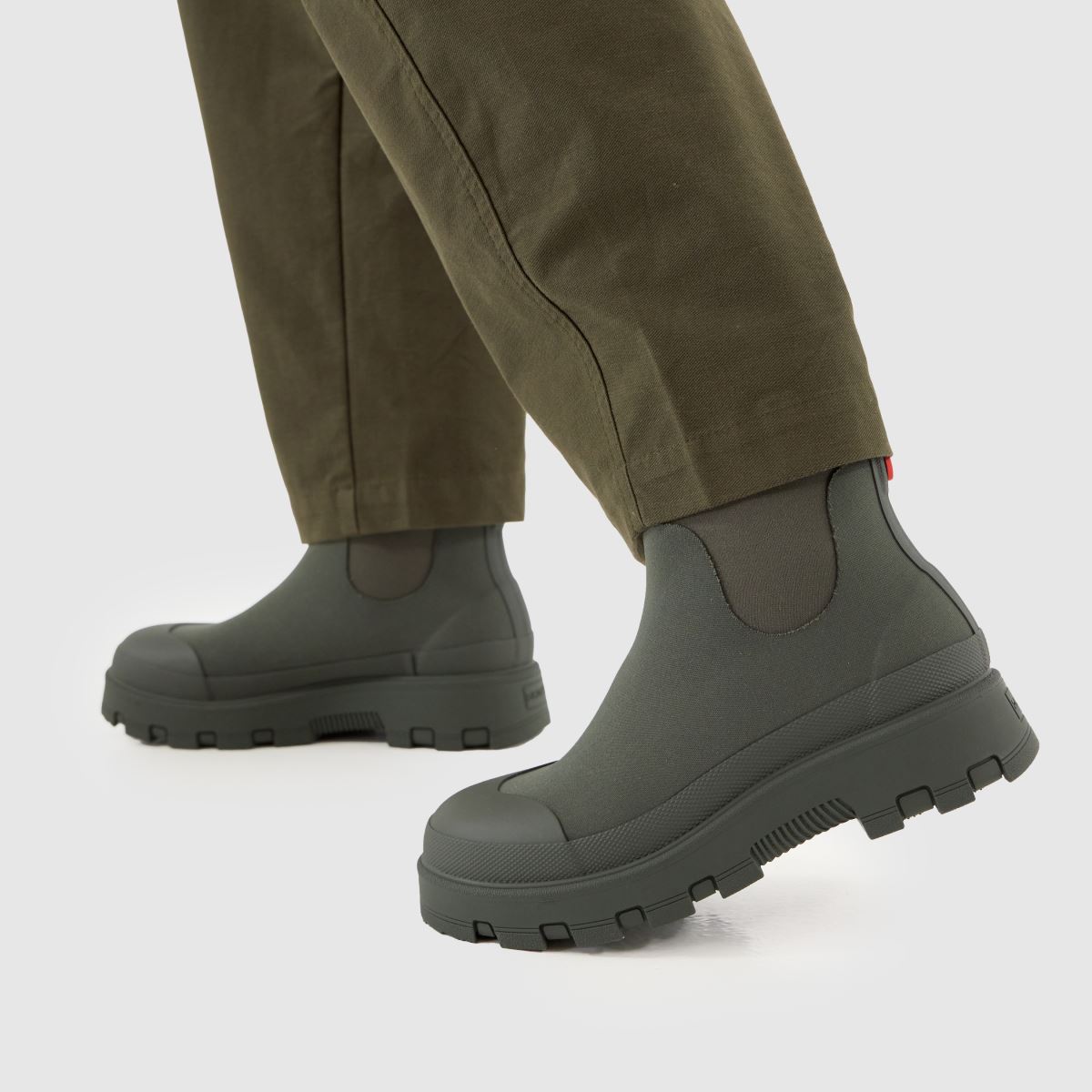 HUNTER BOOTS Elements Neoprene Chelsea in Khaki HUNTER BOOTS Elements Neoprene Chelsea 8
