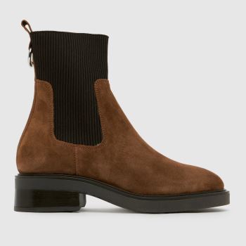 schuh Tan Constance Suede Chelsea Womens Boots