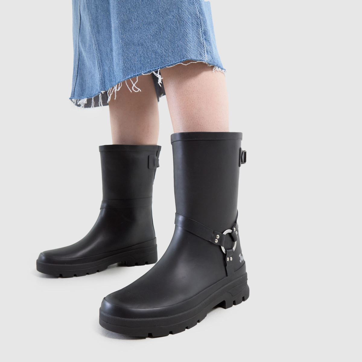 JUJU JELLIES Ring Biker Wellie in Black