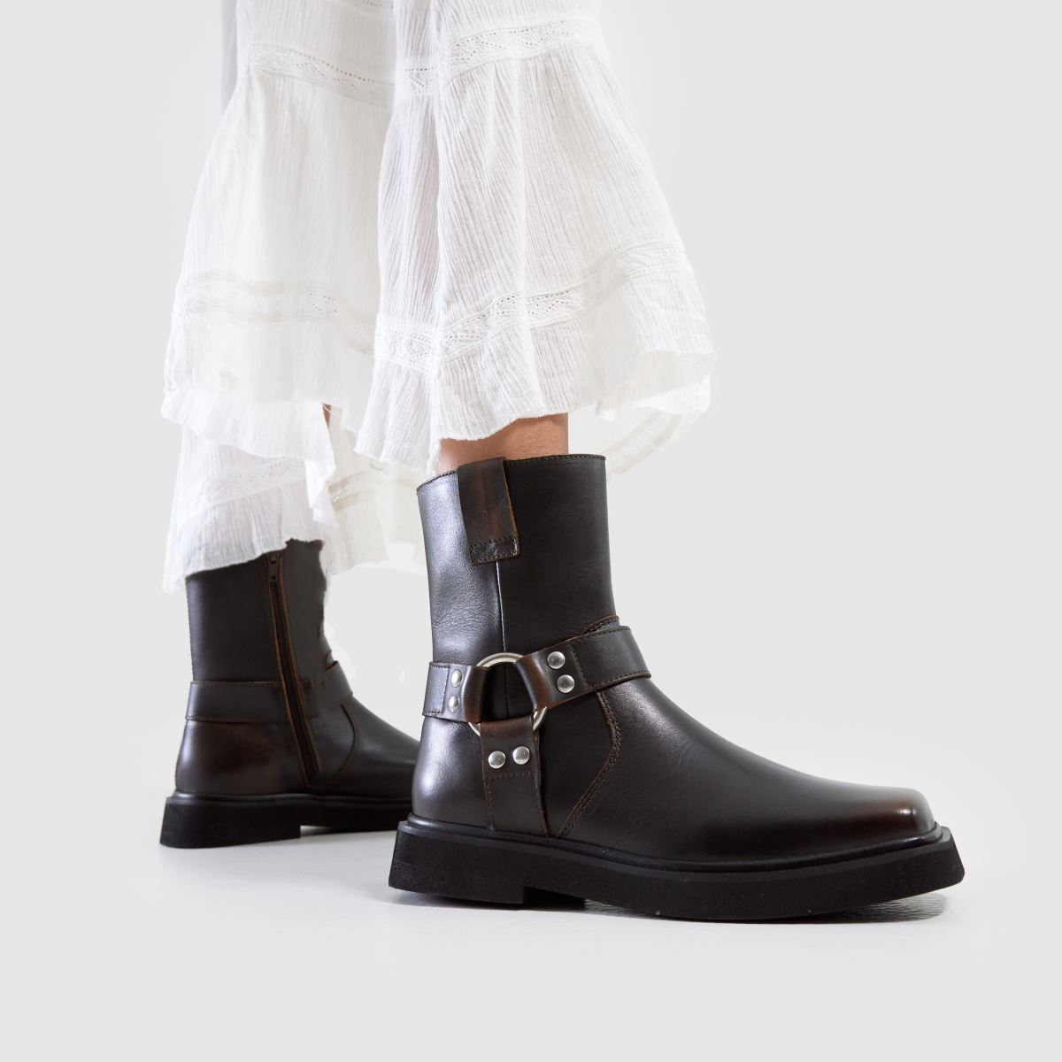 Damen schuh Braun Cowan Sqaure Toe Hardwear Boots schuh Cowan Sqaure Toe Hardwear 8