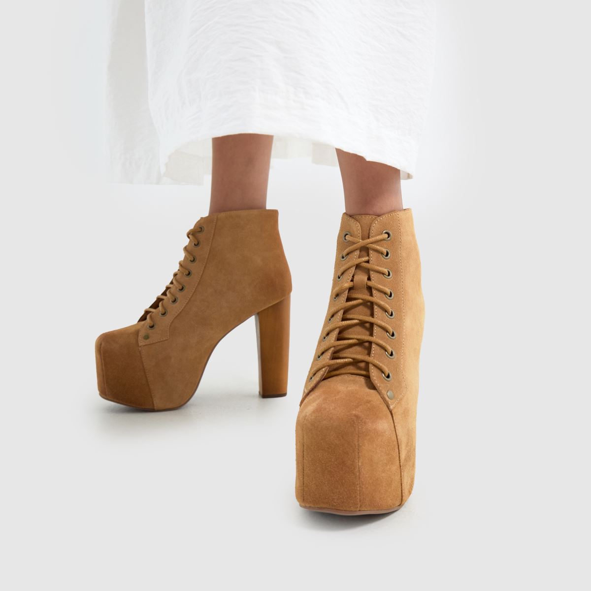 JEFFREY CAMPBELL Lita Platform in Tan JEFFREY CAMPBELL Lita Platform 8