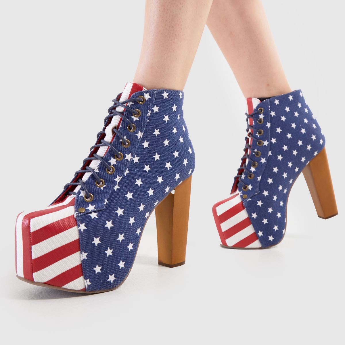Womens Multi JEFFREY CAMPBELL Lita Stars Stripes Platform Boots