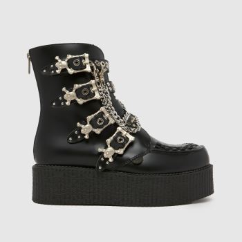 UNDERGROUND Black Original WuIfrun Creeper Hi Womens Boots