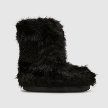 Azalea Wang Black Dipa Fur Womens Boots